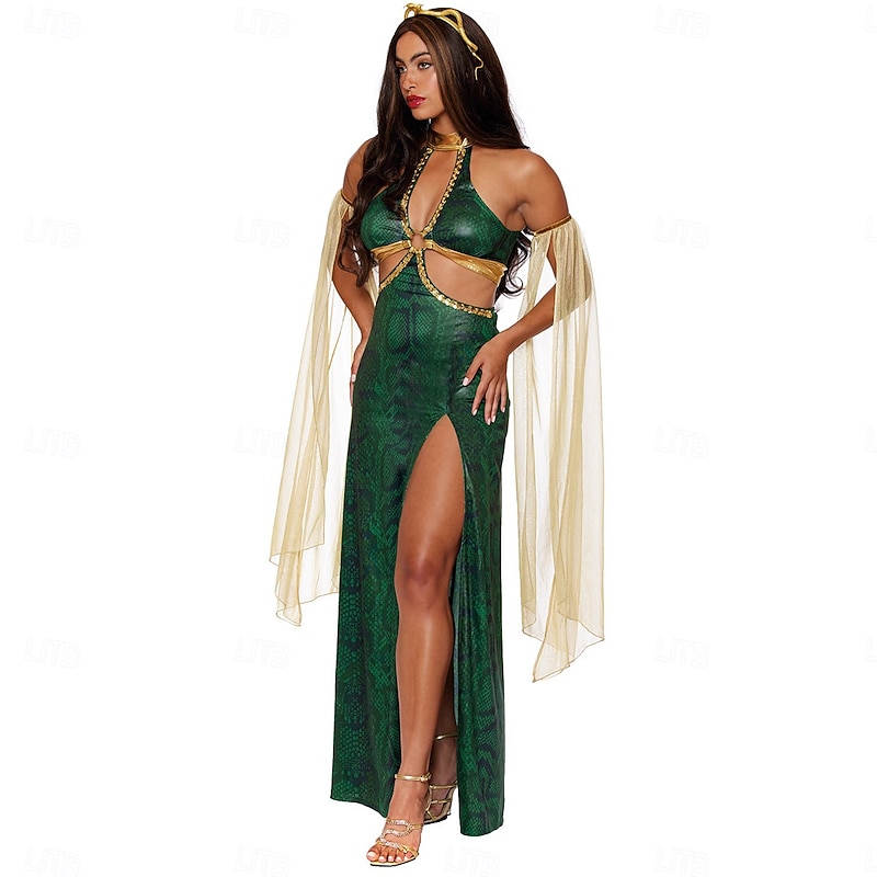 Ancient Greek Roman Fancy Costume Toga Dress Medusa Goddess Fancy Dress Women's Fantasy Halloween Carnival Performance Adults Dress3