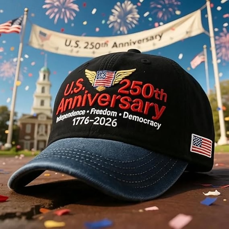 United States 250th Anniversary Hat Tribute Patriotic Baseball Cap Adjustable Retro Washed Freedom Hat Veterans Support Cap Adjustable Patriotic Baseball Hat for Men and Women2