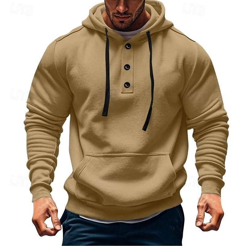 Men's Hoodie Button Up Hoodie Fleece Hoodie Tactical Hoodie Black White Army Green Burgundy Navy Blue Hooded Plain Pocket Sports & Outdoor Casual Daily Streetwear Cool Sportswear Spring &  Fall
