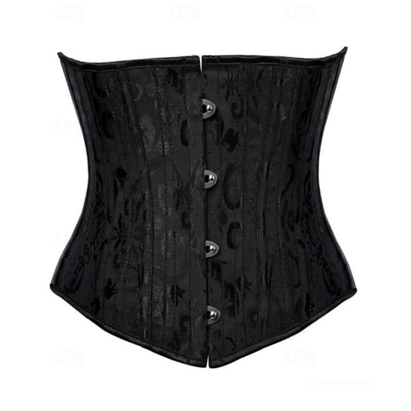 Women's Corset Shapewear Waist Cincher Shapewear Sexy Corset Sexy Sweet Pure Color Buttons Backless Vacation Party Street Sleeveless Corset Black White Spring Fall Tailored Fit
