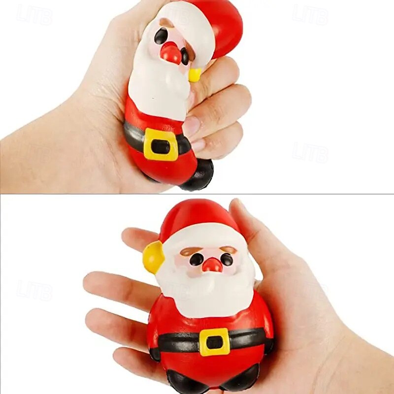 4pcs Slow Rebound Christmas Plush Squishy Toys, Stress Relief Squishy Balls for Holiday Fun, Soft Squeeze Toys, Xmas Party Favors, Ready Stock2