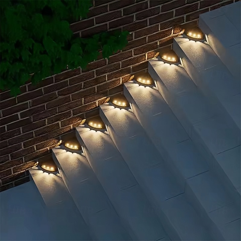 1 Pc Led Outdoor Solar Lighting Garden Layout Waterproof Step Lights Landscape Foot Decoration Stair Lights3