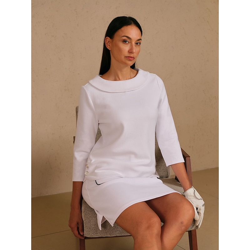 Women's Golf Polo Shirt White Shirt Ladies Golf Attire Clothes Outfits Wear Apparel