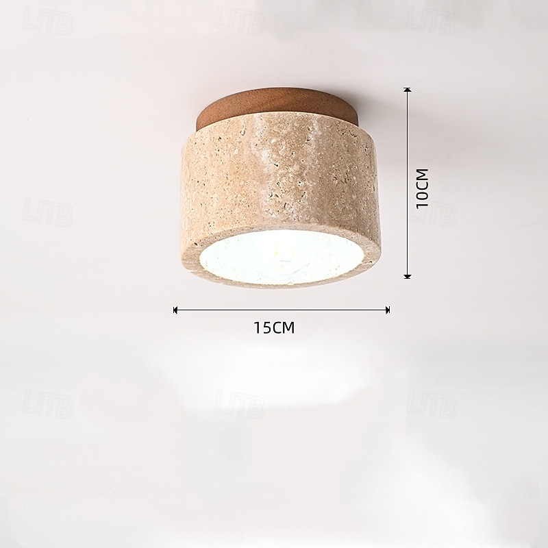 LED Ceiling Light 15cm Stone Flush Mount Lights Ceramic Wood Artistic Style Formal Style Ceilling Light for Corridor 85-256V3