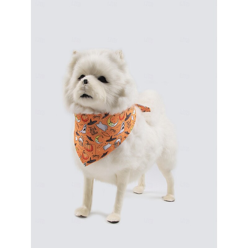 Halloween Dog Bandana  Holloween Pumpkin Pet Scarf Washable Reusable Pet Neckerchief Dog Bibs Assortment Puppy Kerchief Accessories for Pet Costume Supply3
