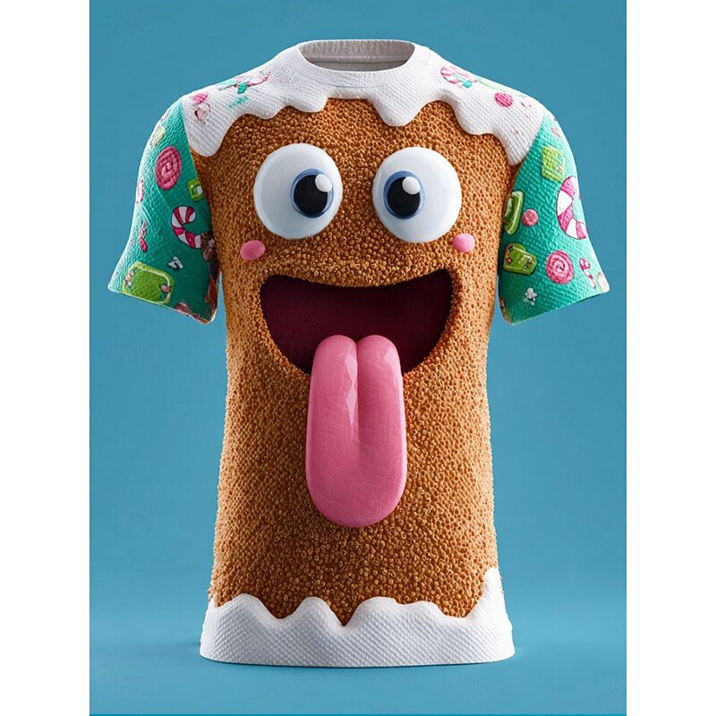 Christmas Women's T Shirt Graphic Santa Claus Vintage Stylish Classic Short Sleeve Crew Neck Round Neck Regular Tops Daily Print Light Green Light Brown Brown Green Fall Winter3