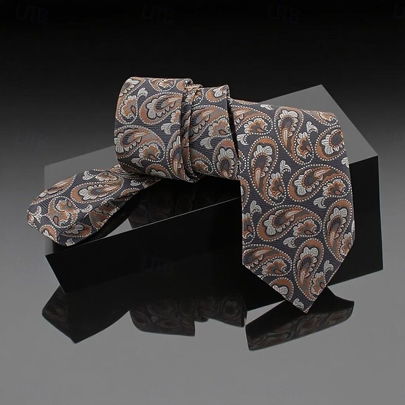 Men's Ties Classic Boho Paisley Damask Formal Evening Date Party & Evening2