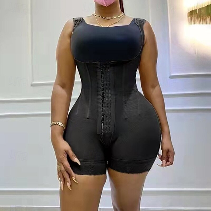 Women Plain Butt Lifting Breathable Tummy Control Body Shaper Suits For Gym Exercise & Fitness