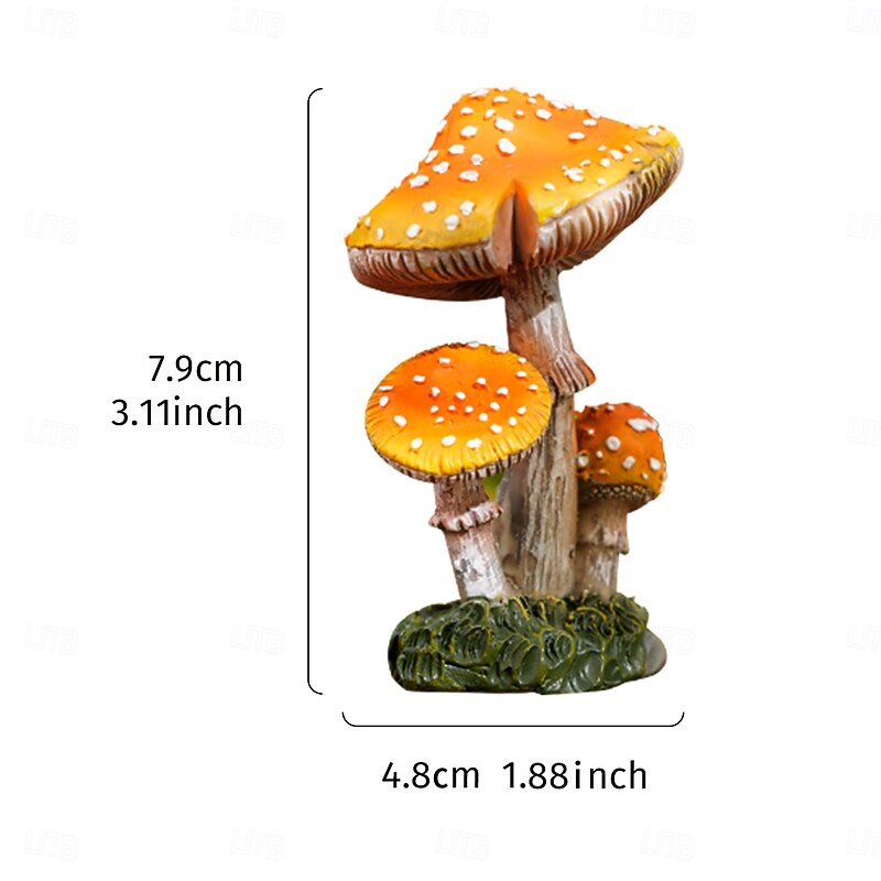 Realistic Resin Mini Mushroom Figurines – Hand-Painted Garden Decor, Home and Patio Ornaments, Potted Plant Decorations, Miniature Landscaping Accessories3