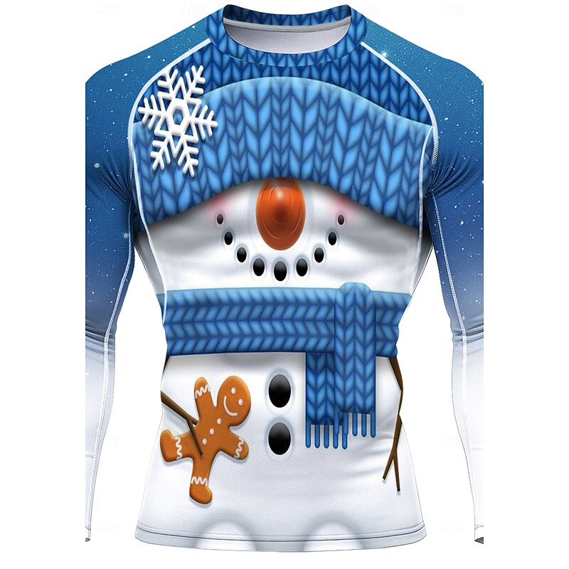 Christmas Men's Unisex Running T-Shirt Athletic Shirt Gym Shirt Fitness Shirt Workout Shirt Long Sleeve Tee Tshirt UPF 50 UV Resistant Soft Sweat wicking Gym Workout Mountain Bike MTB Hiking3