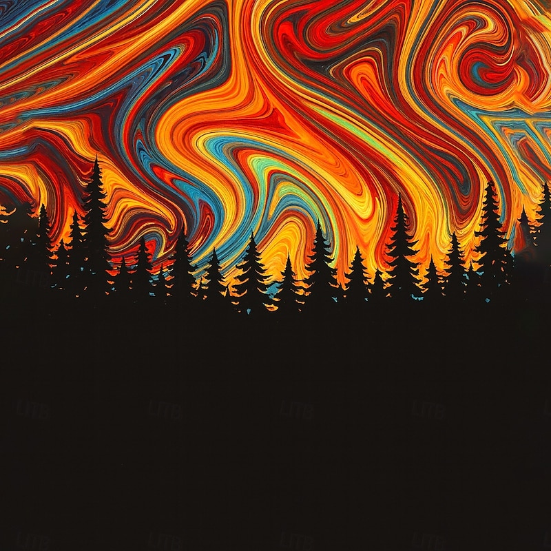 Men's Abstract Geometic Polo Long Sleeve Polo Shirts Lapel Casual Athleisure Daily Wear 3D Print Buttons Spring Fall Winter Blue Orange3