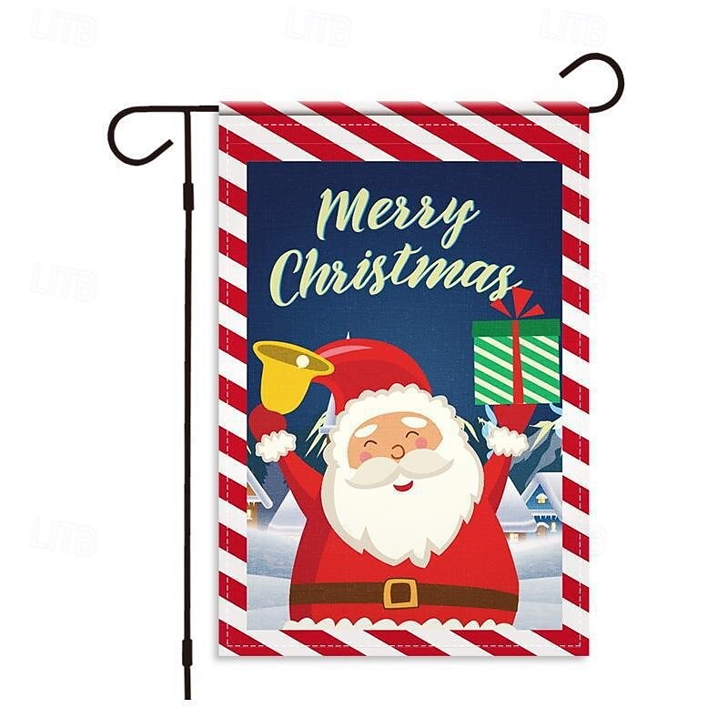 Christmas Garden Flag, Double-Sided Burlap Holiday Yard Banner, Festive Outdoor Decoration for Patio and Lawn4