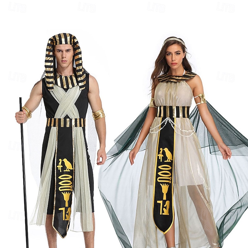 Cleopatra Goddess Halloween Dress Fancy Costume Couples' Costumes Ancient Egypt egyptian Adults' Women's Halloween Carnival Performance Party Easy Halloween Costumes Dress Up