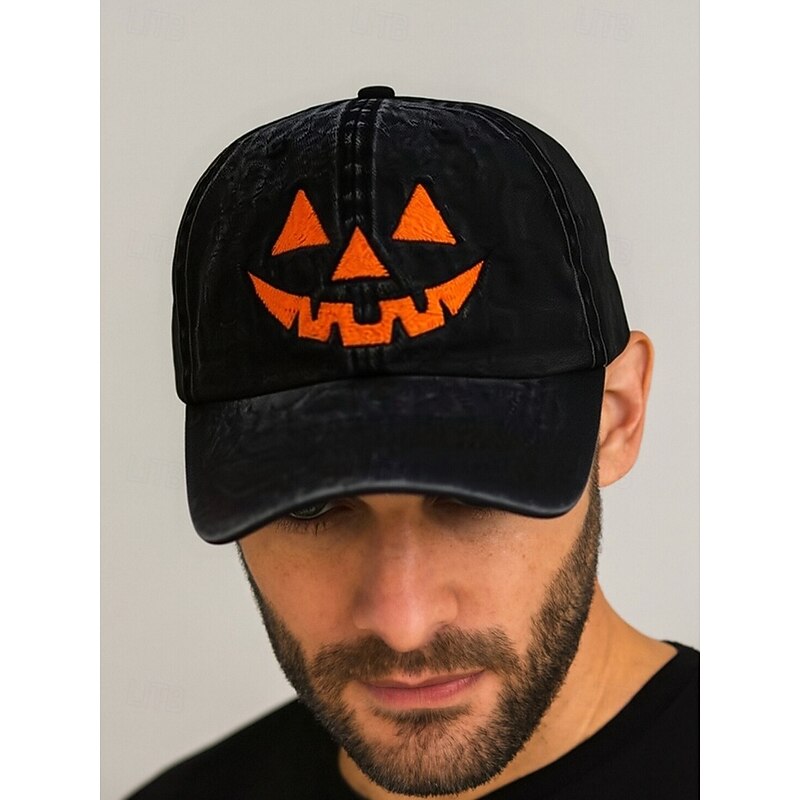 Unisex Halloween Pumpkin Face Baseball Cap, Casual Adjustable Jack-O-Lantern Hat for Parties, Festivals and Outdoor Wear2