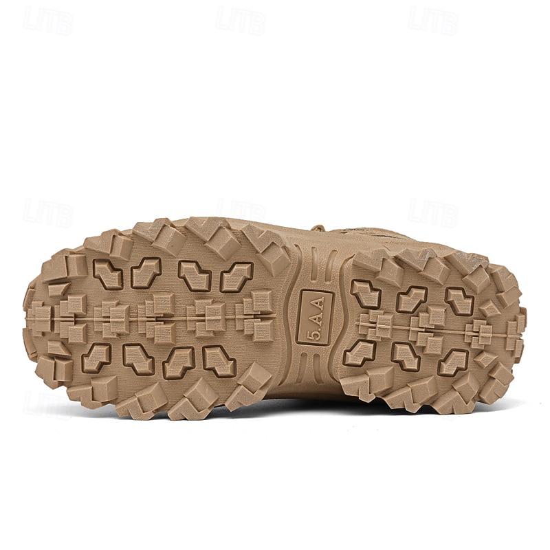 Men's Boots Retro Plus Size Walking Casual Daily PU Leather Comfortable Knee High Boots Lace-up Black Khaki4