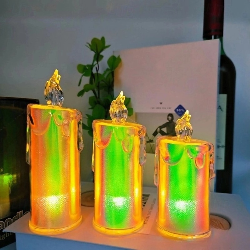 1 Pack LED Flameless Candles,Fake Candle, Battery Operated Candles for Valentine Bedroom Birthday Wedding Christmas Decorations Home Decor