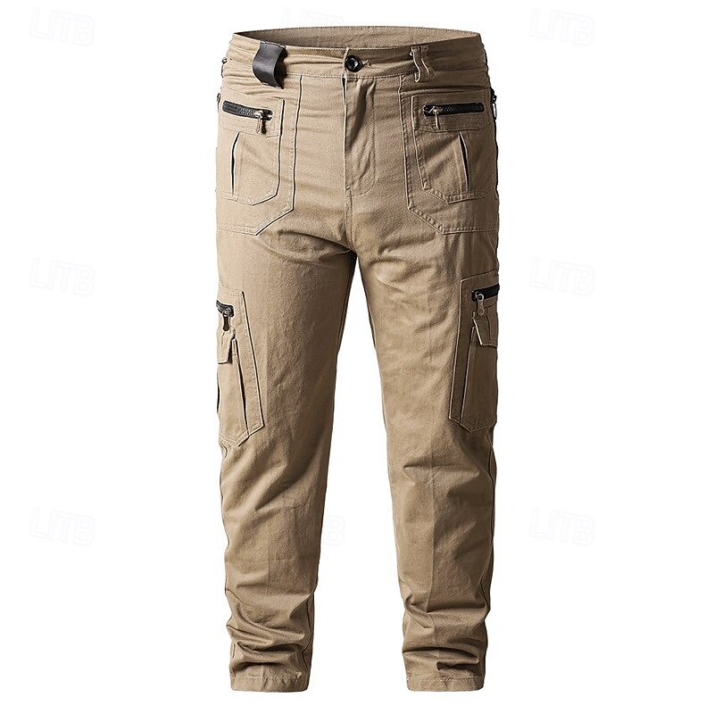 Men's Cargo Pants Trousers Buttons Multi Pocket Plain Wearable Outdoor Daily Camping & Hiking Fashion Classic Black Yellow3
