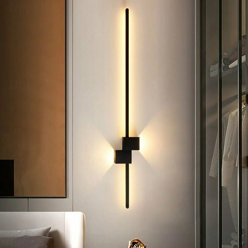 LED Wall Lamp Modern Design Up and Down Light 61/90cm Indoor Wall Sconce 10W Aluminum Warm White Lighting for Living Room Bedroom Bedside Black 110-240V 1PCS2