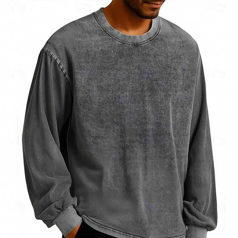 Men's T Shirt Tee Tee Top Long Sleeve Shirt Long Sleeve Crew Neck Spring Fall Plain Fashion Designer Basic Classic Vacation Street Going out Black Pink Army Green Top Tee for Men