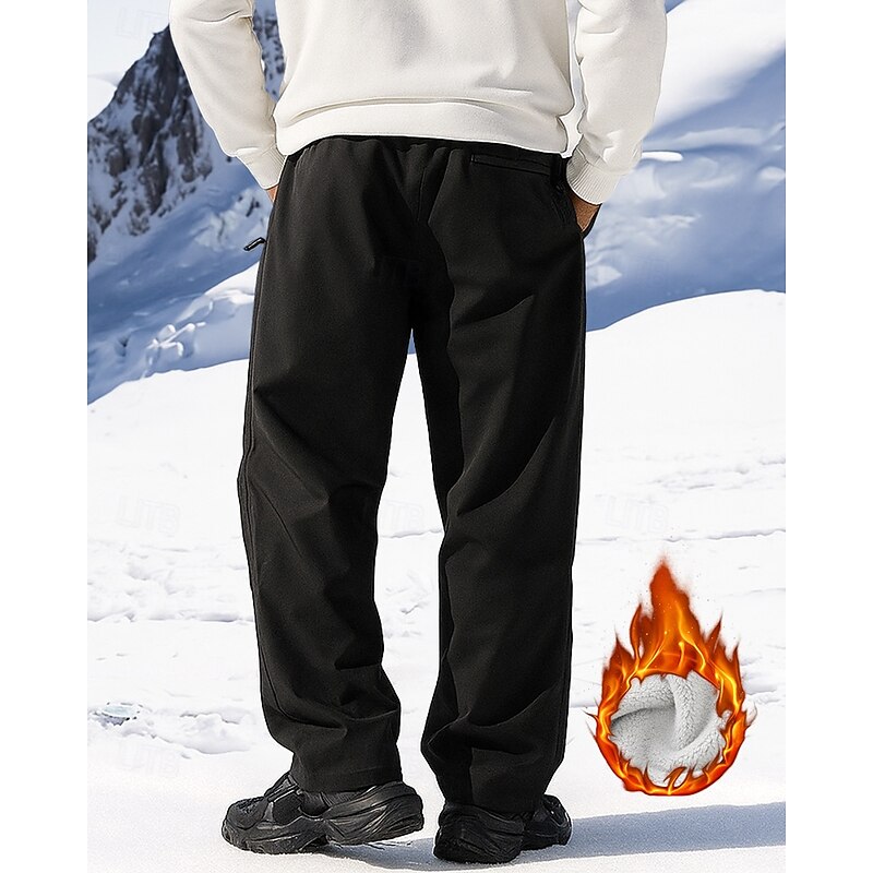Men's Hiking Pants Trousers Waterproof Hiking Pants Hiking Trousers Fleece Pants Winter Outdoor Regular Fit Waterproof Windproof Warm Pants / Trousers Pocket Black Army Green Camping / Hiking Hunting2