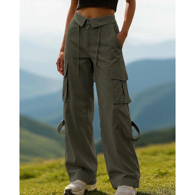 Women's Cargo Pants Hiking Pants Trousers Hiking Trousers Outdoor Regular Fit Windproof Quick Dry Breathable Pants / Trousers Drawstring Pocket Black White Camping / Hiking Hunting Camping / Hiking4