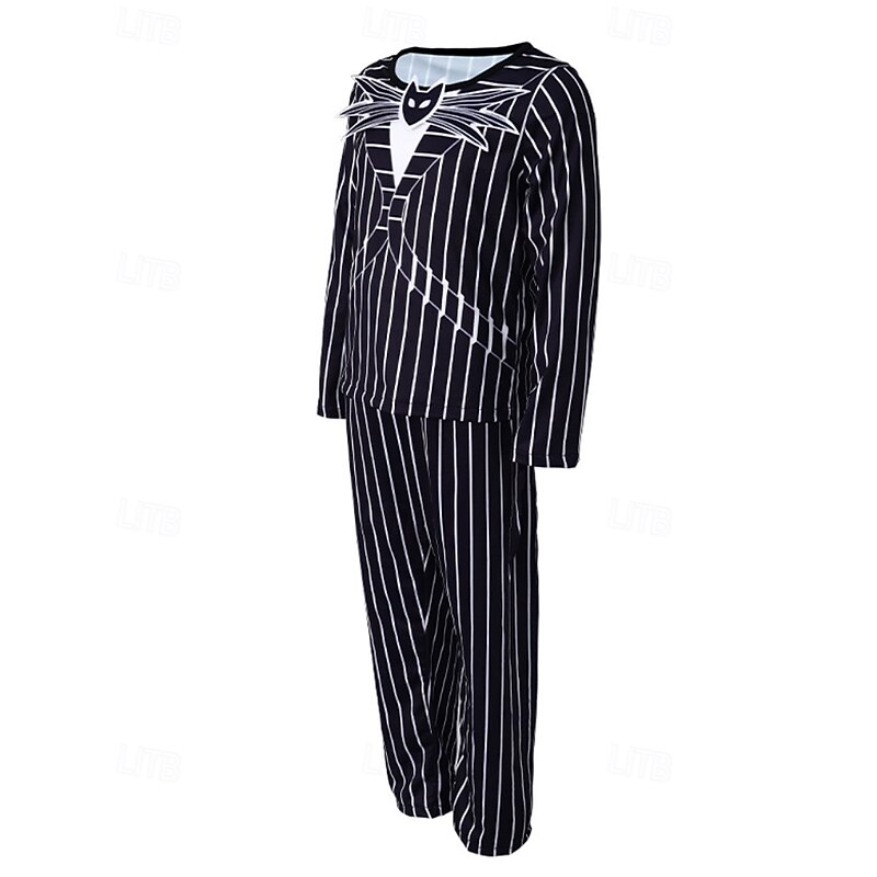 Jack Skellington Halloween Cosplay Costume Outfits Suits & Blazers The Nightmare Before Christmas Cosplay Kid's Halloween Carnival Masquerade Performance Easy Halloween Costumes Dress Up2