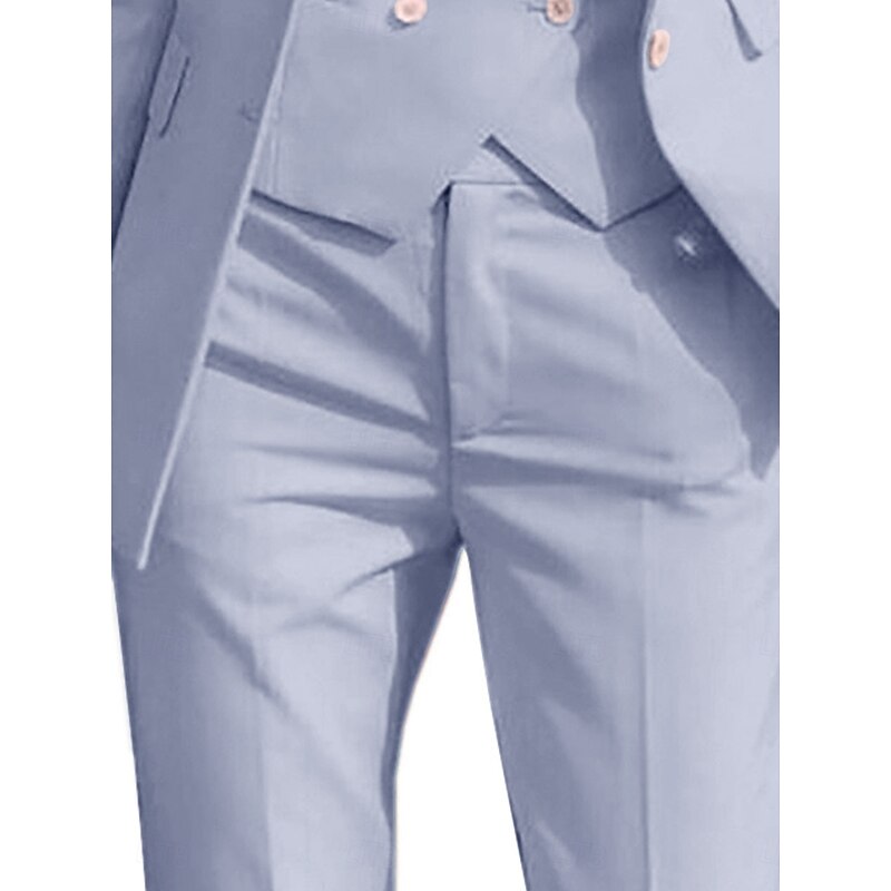 Women's 3 Pieces Suits Formal Wedding Guest Formal Evening Elegant Simple 3/4 Sleeve Pleated Ankle Length Peak Lapel Single Breasted2