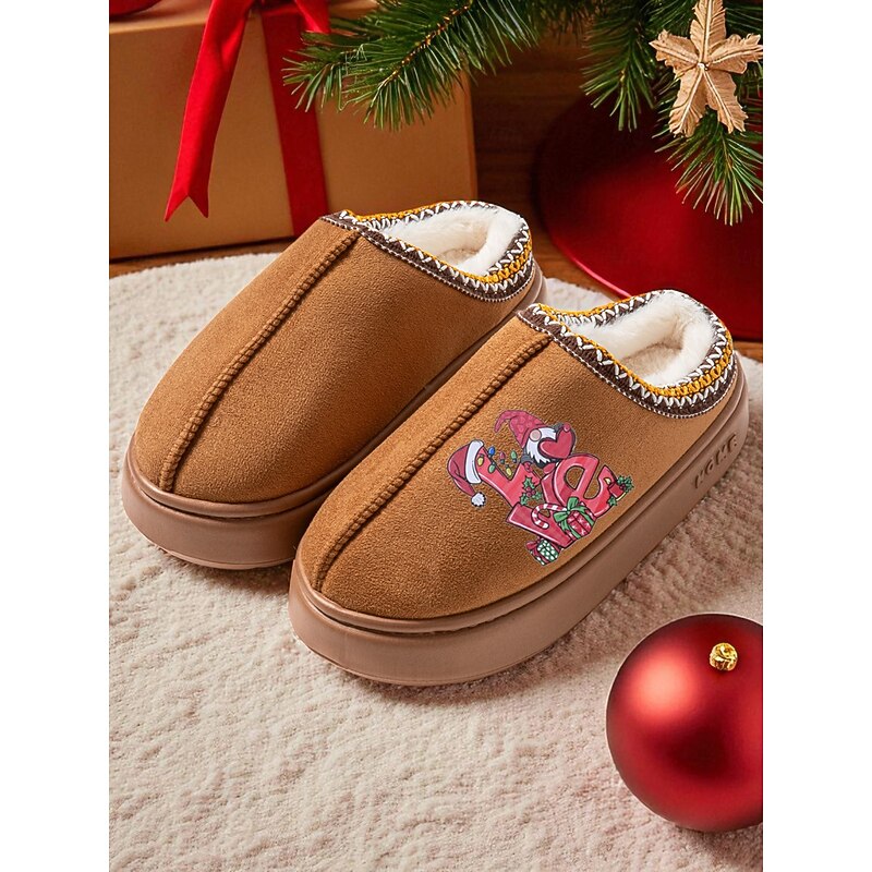 Women's Cozy Slippers with Fun Christmas Snowman Prints, Soft and Warm, Perfect for Indoor Lounging, Holiday Christmas Parties and Relaxing by the Fireplace2
