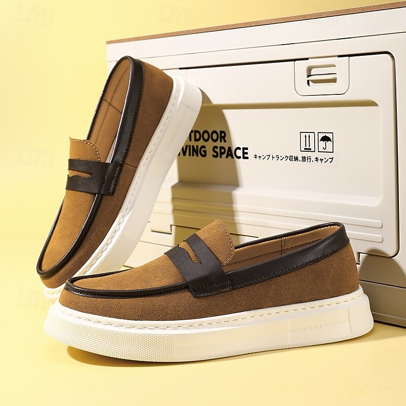 Men's Two-Tone Casual Loafers with White Sole – Stylish Slip-On Shoes for Office, Travel and Weekend Outfits3