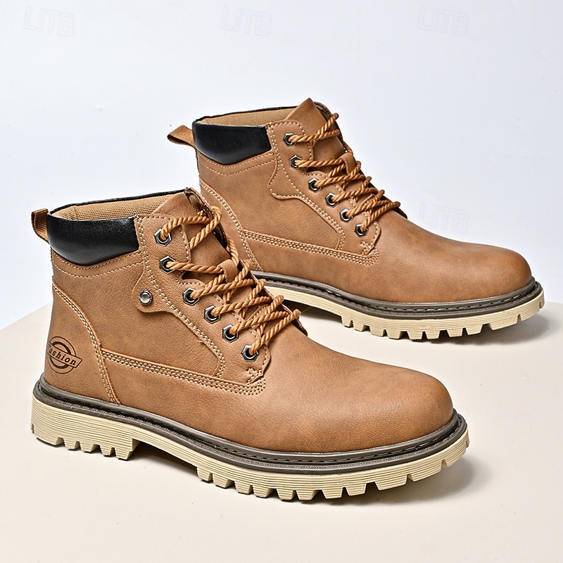 Men's Classic Outdoor Work Boots – Durable Lace-Up Ankle Boots with Non-Slip Sole and Cushioned Insole for Construction, Farming and Everyday Wear2