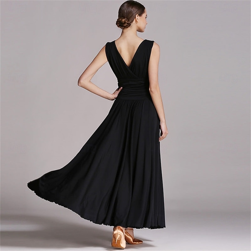 Women's V-neck Morden Dress Ballroom Dance Dress Swing Dress Training Performance3