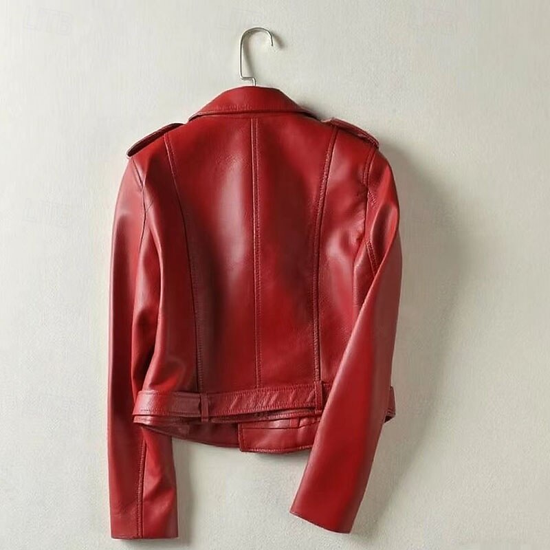 Women's Faux Leather Jacket Warm Comfortable Zipper Pocket Casual Solid Color Vacation Street Casual Daily Wear Short Turndown Regular Fit Long Sleeve Outerwear Black White Yellow Fall Winter3