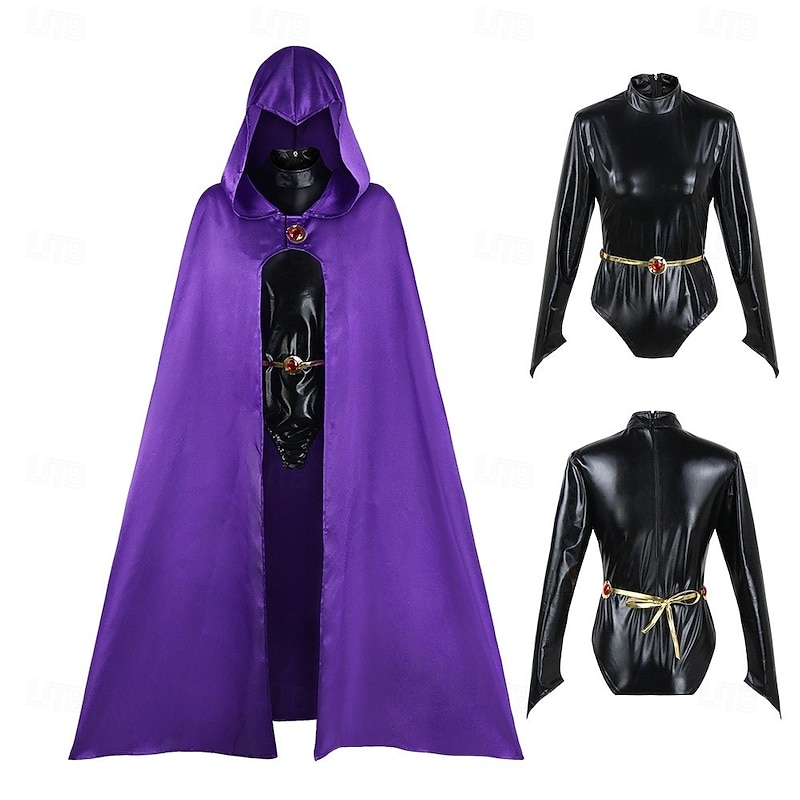 Raven Anime Cosplay Costume Cloak Outfits Cosplay Suits Carnival Masquerade Leotard / Onesie Belt Cloak For Women's Adults'