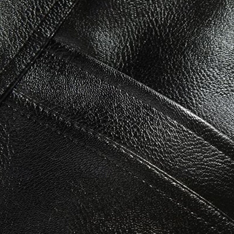 Men's Vest Gilet Outdoor Daily Fashion Casual Spring Fall Pocket Buttons Faux Leather Comfortable Plain Single Breasted One-button V Neck Regular Fit Black Vest4