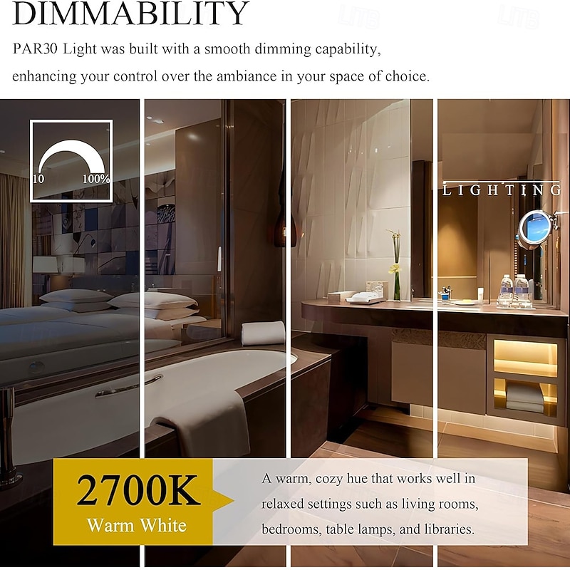 Par30 Halogen Flood Light Bulbs 75W Halogen Long Neck Bulb 2700K Warm White Dimmable High Brightness Great for Accent Lighting Tracking Recessed Bulb3