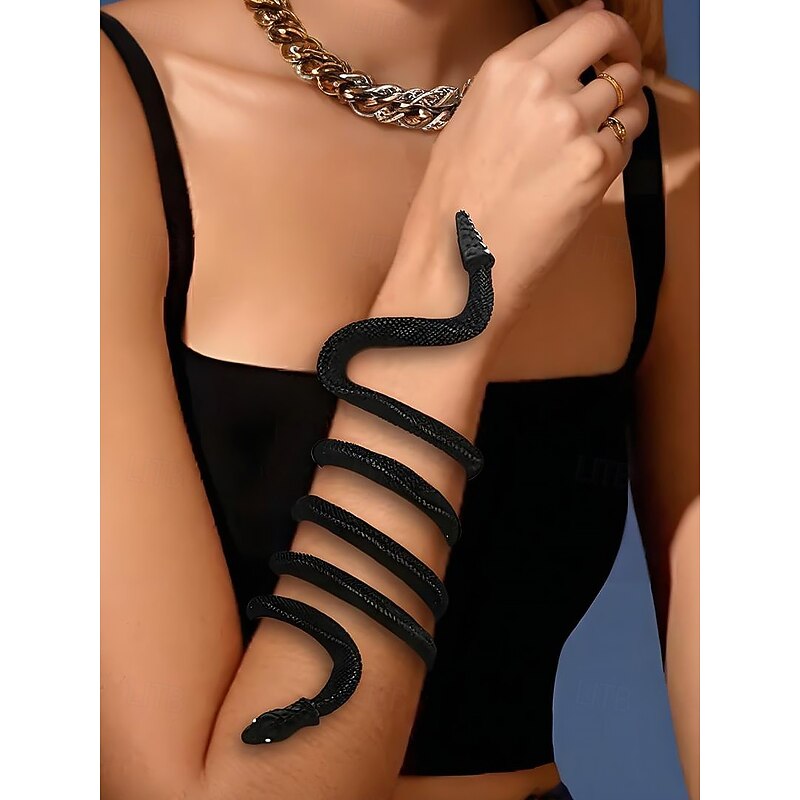 Women's Halloween Snake Bracelet Armlet Anklet – Adjustable Gothic Wrap Around Serpent Jewelry for Party, Cosplay and Costume Wear4