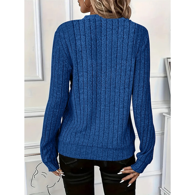 Women's Pullover Sweatshirt Plain Casual Long Sleeve V Neck Regular Tops Street Dailywear Zipper Black White Red Blue Green Fall Winter3