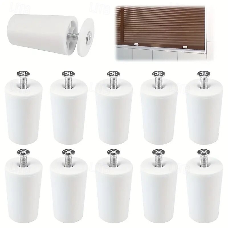 8pcs 40mm White PVC Roller Shutter Stopper with Adjustable Plastic Caps Durable Roller Shutter Repair Hardware with Sleek Finish Easy Installation Hardware for Blinds & Shutters Installation