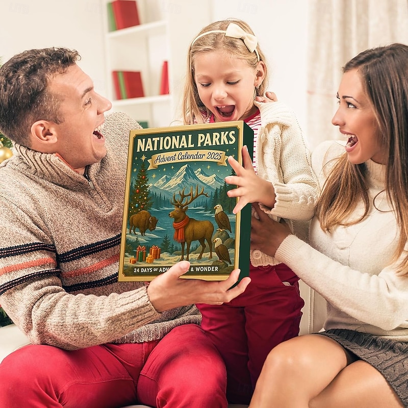 National Parks Advent Calendar 2025 2D Acrylic Ornaments 24 Days Christmas Countdown Calendar with 24 landscapes and Wildlife Collectible Ornaments of America's National Parks Gift3