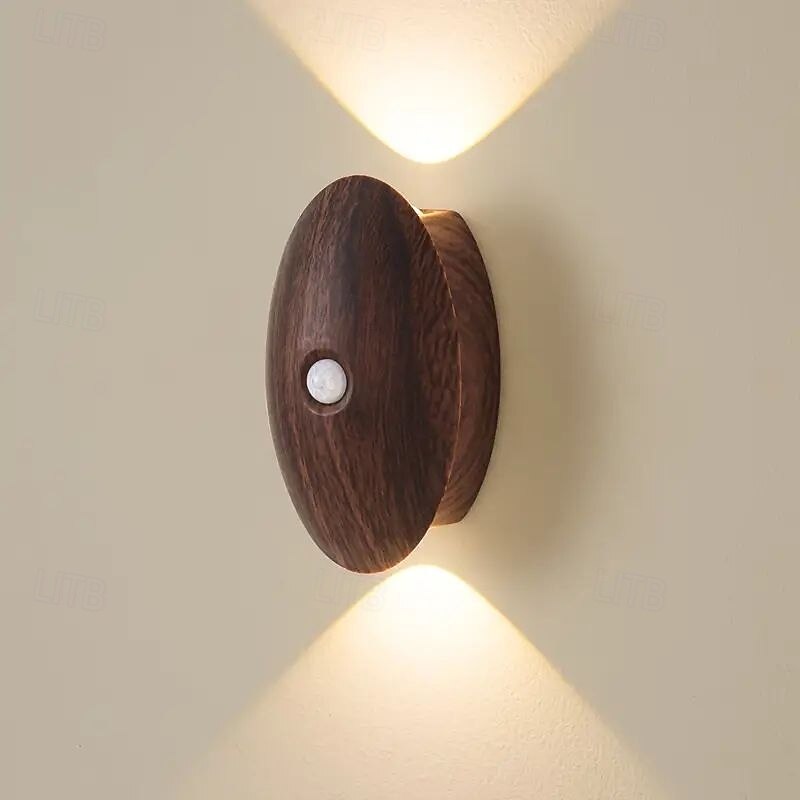 Motion Sensor Night Light USB Rechargeable Stair Wall Lamp 3 Colors Dimmable Wireless Punch Free Night Light for Stair Room Dormitory Living Room Corridor Lighting Christmas Gift3