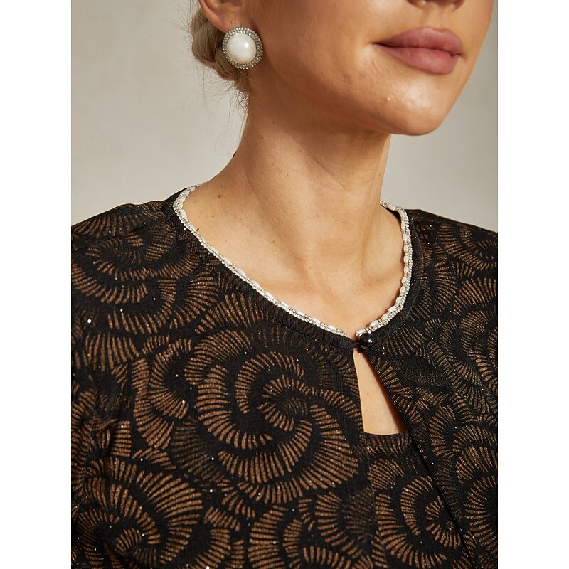 Women's Dressy Tops Evening Tops Elegant Daily Party Crew Neck Brown Fall Winter3