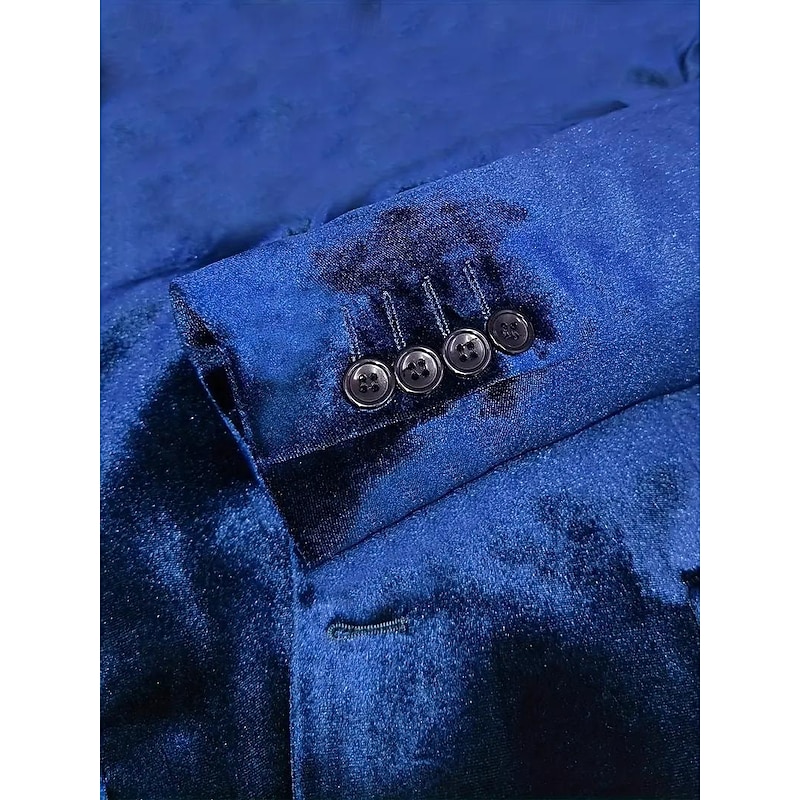 Men's Blazer Jacket Notch Collar Casual Solid Colored Blazer Black Dark Blue Tailored Fit Single Breasted Two-buttons2