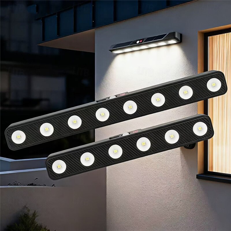 6 Leds 8Leds Solar Courtyard Strip Wall Light Outdoor Garden Intelligent Sensing Wall Washing Light With Home Sign Atmosphere Light  1PC2
