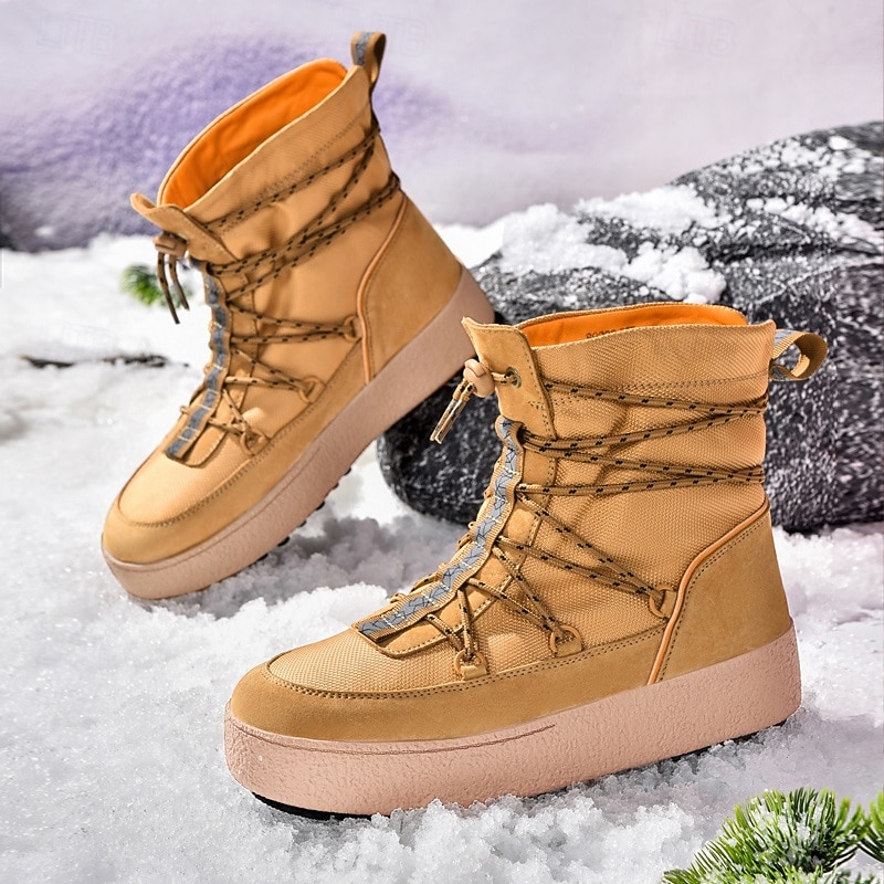 Men's Insulated Lace-Up Ankle Winter Boots with Thick Sole, Fashionable Warm Snow Shoes for Outdoor Hiking, Camping and Everyday Casual Wear2