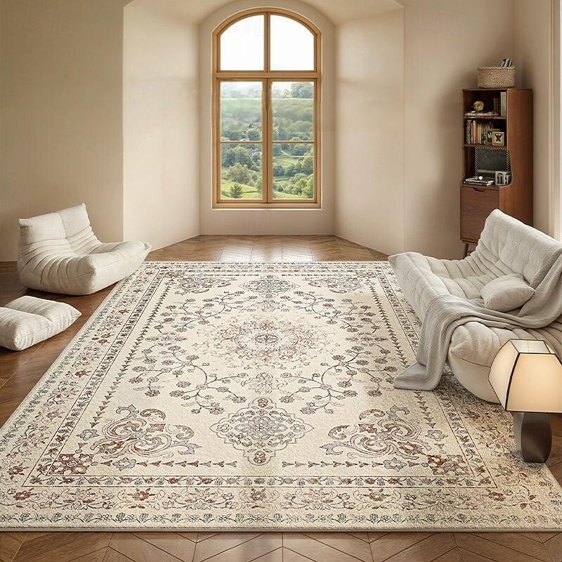 Vintage Persian Area Rug, Faux Cashmere Decorative Non-Slip Carpet Soft Floor Mat Everyday Durable Rugs-Perfect for Families & Pets4