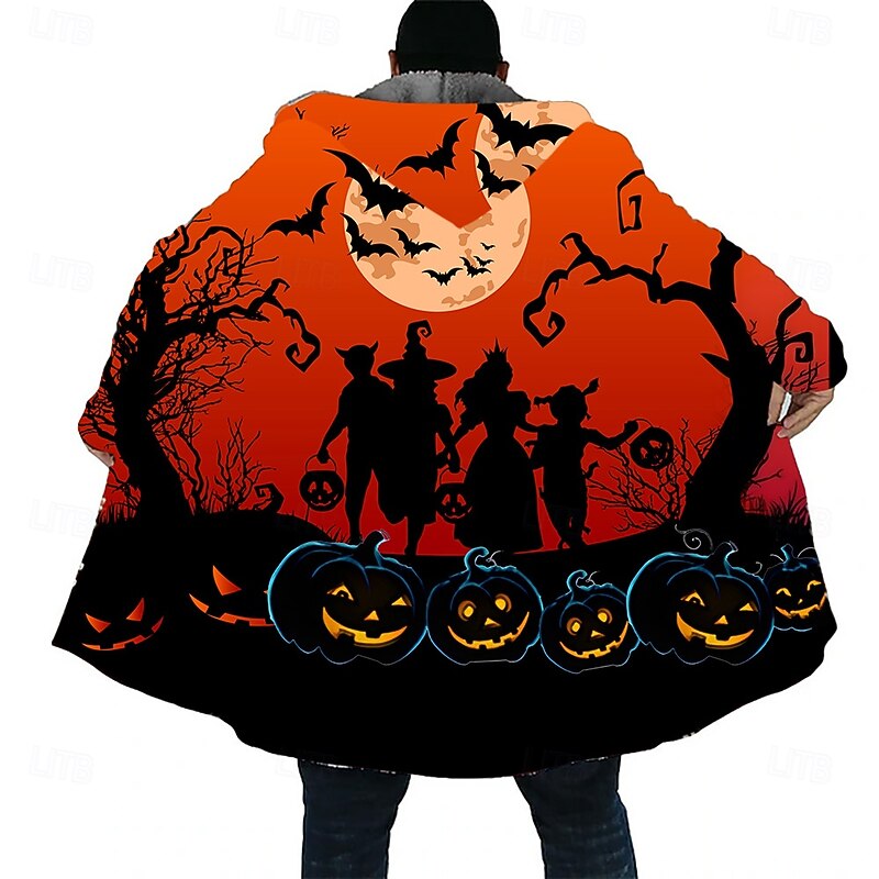 Men's Cool Skulls Rose Winter Coat Fleece Jacket Coat Thermal Warm Comfortable Casual Dark Street Daily Wear Festival Zipper Pocket 3D Print Fall Winter Hooded Long Sleeve Black 1 Black Red3