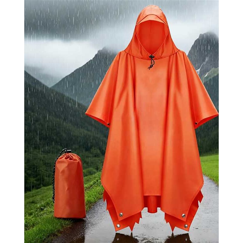 Women's Cloak / Capes Waterproof Windproof Patchwork Irregular Hem Casual Plain Outdoor Vacation Street Daily Wear Short Hooded Regular Fit Long Sleeve Outerwear Black Blue Orange Fall Winter
