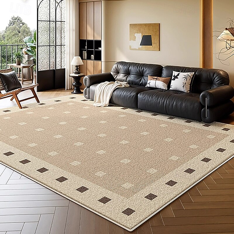 French Vintage Area Rug, Luxury Wash-Free Wipeable Carpet for Living Room or Bedroom, Elegant Large Floor Mat for Sofa and Home Decor3
