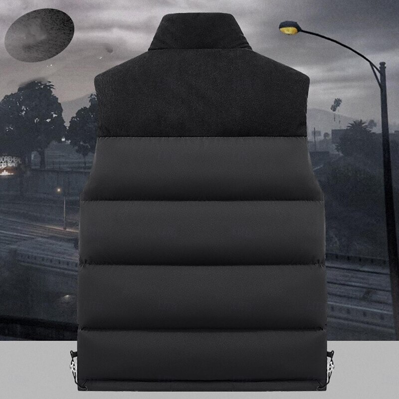 Men's Women's Hiking Vest Winter Vest Puffer Vest Sleeveless Outerwear Vest Top Outdoor Thermal Warm Windproof Soft Comfortable Winter Patchwork Zipper Pocket Polyester Patchwork Black White Purple2