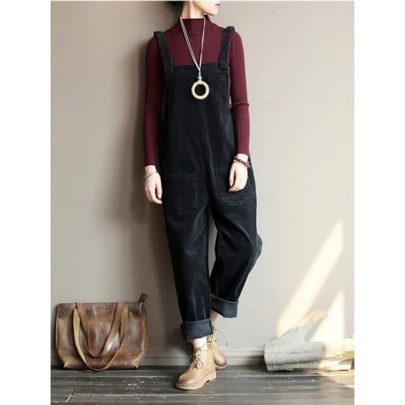 Women's Normal Overall Active Solid Color Sleeveless Pocket Vacation Daily Regular Fit Black Navy Blue Royal Blue Spring3